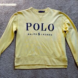 Polo by Ralph Lauren Embroidered Boxy/Cropped Style Crewneck Sweatshirt Pullover
